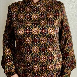 Classiques Entier Vintage Silk Elegant Multicolor Blouse. Size-Large